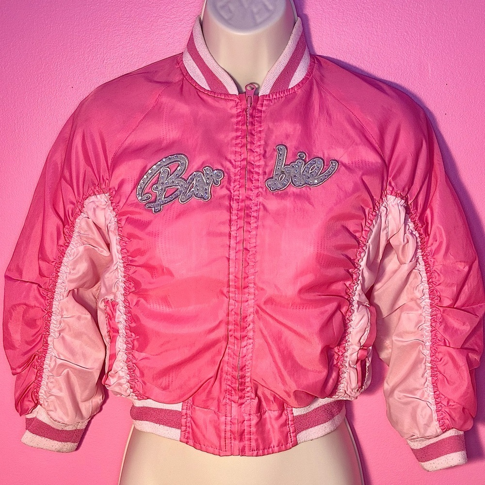 Barbie Girls Bomber Jacket - Retro Barbie Style - Pink - Size 6X